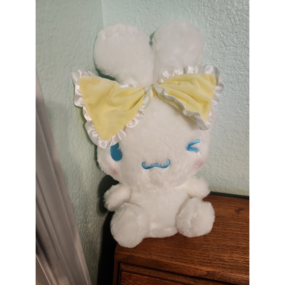 RARE Sanrio Cinnamoroll Big‎ Yellow Velvet Ribbon Ear Tie 12" Plush NWOT Anime